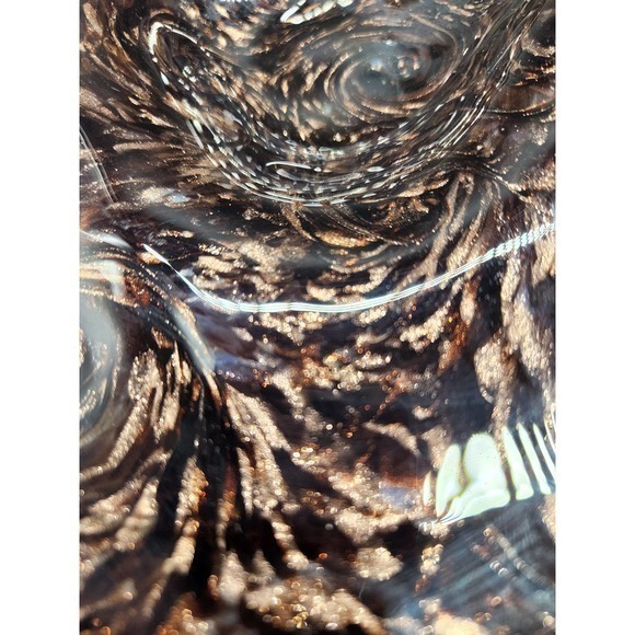 Beautiful Art‎ Glass Swirly Gold and deep purply Brown. - Picture 5 of 10